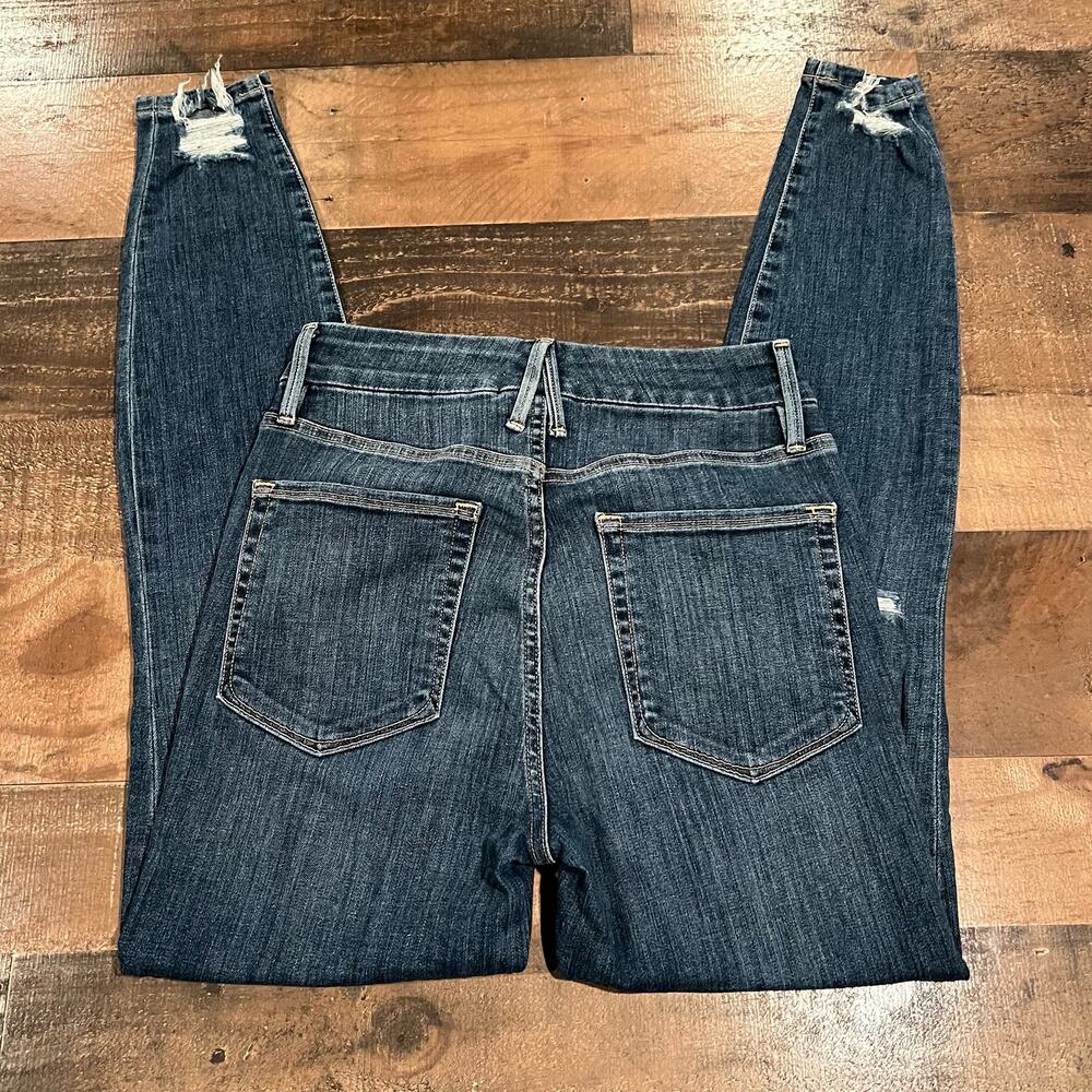 Good American Good Waist Chewed Hem Skinny Jeans Blue 349 - Picture 5 of 8